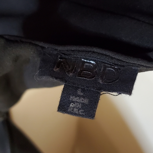 NBD Black Sleeveless Mini Dress with Side Strap Cutouts and Back Exposure, Large - Picture 16 of 16